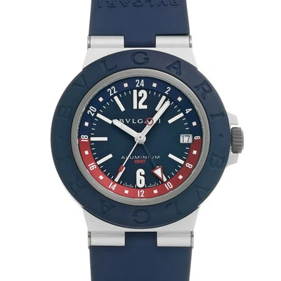 BVLGARI Aluminum Gmt 103554 Blue Case Size 40×40mm Men's Used Watch #111018 - Image 1 of 4