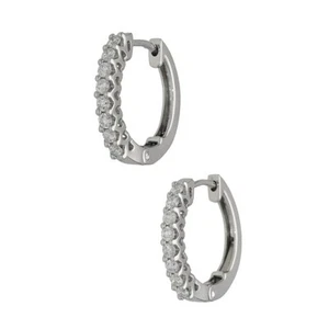Ladies Platinum 0.50ct Diamond Set Hoop Earrings - Picture 1 of 4