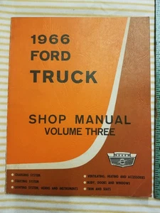 Vintage 1966 Ford Truck Shop Manual Vol 3 Factory Service Maintenance - Imagen 1 de 4