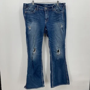 Jeans argento twisted bootcut effetto invecchiato blu medio taglia 20/L33 donna - Foto 1 di 11