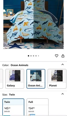 Juego de cama doble Ocean Life peces animales marinos edredón/juego de sábanas 5 piezas Foto 1 de 4