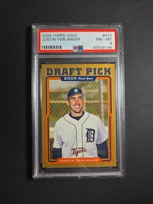 Selección del draft Topps 2005 Justin Verlander Gold RC/2005 Tigers #677 PSA 8 Foto 1 de 2