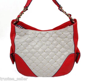 NUEVO CON ETIQUETAS Juicy Couture Dorado Metálico Erin Rojo Sirena Hombro Hobo Bolso Cartera  - Imagen 1 de 9