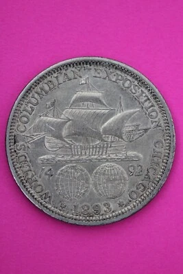 1893 Columbian Chicago Worlds Exposition Commemorative Silver Half Dollar 29 - Image 1 of 4