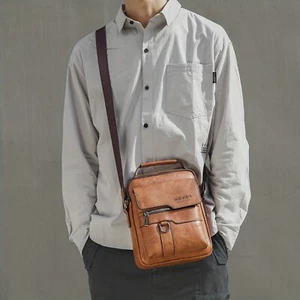 Men's New Shoulder Bag, Crossbody Bag For Men Messenger Bag Handbag, PU Leather - Picture 1 of 8