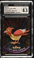 CGC 8.5 Graded Spearow 21 Topps Silver foil Rays series 1 2nd print Pokemon Card
