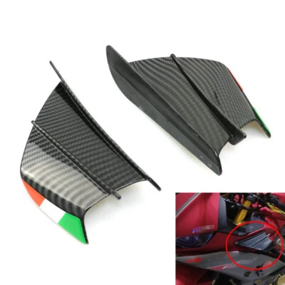 Deflector de aire alerón de viento alas de ala de carrocería lateral ABS de fibra de carbono Foto 1 de 4
