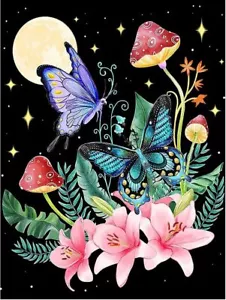 5D DIY Diamond Painting Kits for Adults Kids Butterfly Moon Full Drill - Picture 1 of 7