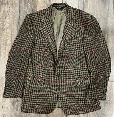 Polo Ralph Lauren Tweed Blazer Sports Coat Wool Cashmere Green Herringbone - Image 1 of 4