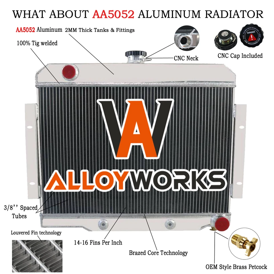 Radiador de aluminio 1919 3 filas para Jeep CJ5 1978 1972-1986 CJ6 CJ7 GM Chevy V8 Foto 1 de 4