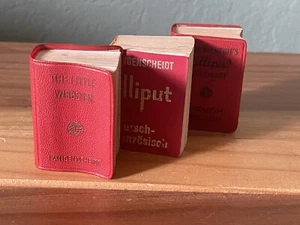 Antique 1957; 1961 Mini Red Books Little Dictionaries 2” Set Of 3 - Imagen 1 de 14