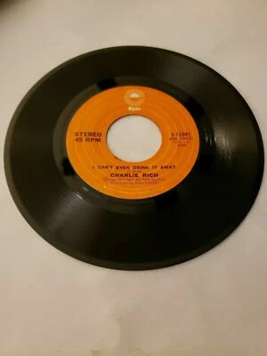 1974 Charlie Rich - I Can't Even Drink It Away - Epic (45RPM 7”  Single)(J410)  - Image 1 of 2