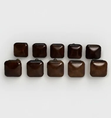10 pc Square Wood Drawer Knobs Pulls 1.5” Cabinet Kitchen Bathroom Restoration - Image 1 of 4