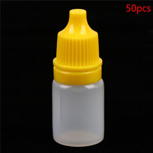 50pcs PET Plastic Empty Dropper Bottle 5ML Liquid Eye Clear Water V S+