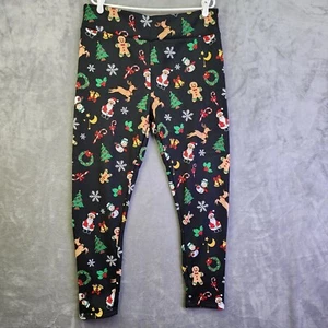 NOBO Junior Leggings XXXL (21) Christmas High Waist Legging Faux Fur Lined Black - Picture 1 of 9