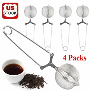 4 Packs Tea Mesh Stainless Steel Strainer with Handle Ball Shape Tea Infuser US - Picture 1 of 13