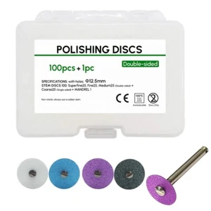 Dental Composite Finishing Polishing Discs Single/Double Sided Sand Disc+Mandrel - Picture 1 of 9