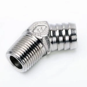 Adaptador de manguera de goma TRITDT 45 grados 1/2PT a 3/4" barba - Imagen 1 de 2