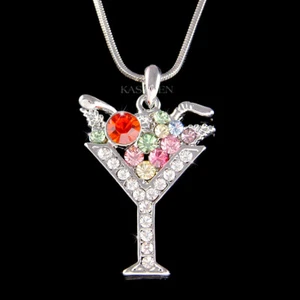 Regenbogen Martini Cocktail Glas ~ mit Swarovski Kristall Weinrot Party - Bild 1 von 4