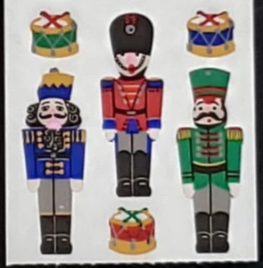 Sandylion VTG Shiny CHRISTMAS NUTCRACKERS Scrapbooking Stickers E39 Retd Design - Picture 1 of 2