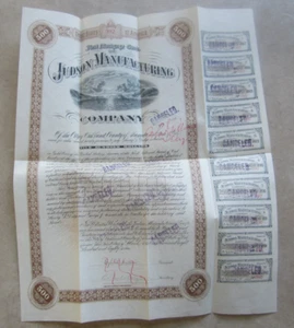 1887 - JUDSON MANUFACTURING Company - Bond Certificate - OAKLAND CA. - Bild 1 von 2
