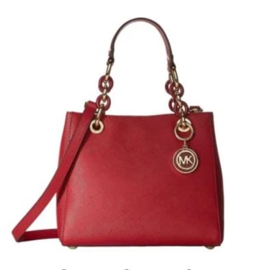 Bolso Michael Kors Cynthia Pequeño Norte Sur 30S5GCYS1L Cereza Nuevo con Etiquetas $298 Foto 1 de 4