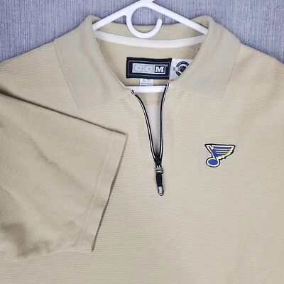 Vintage CCM Center Ice St Louis Blues Jacket XL Short Sleeve Quarter Zip Henley - Image 1 of 4