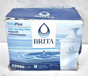 Brita Plus Pitcher Replacement Filters 6 Pack High Density Genuine OEM - Picture 1 of 6