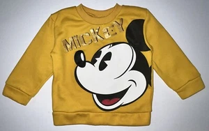 Disney Junior Mickey Mouse Kid's Sweater Size 3T Fleece Crew Neck Yellow  - Picture 1 of 19