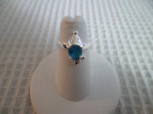 Anillo para ratón de piedra sintética turquesa de plata esterlina para niñas con caja de regalo/bolsa nuevo regalo - Imagen 1 de 4