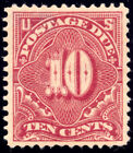 US J42 10c 1895 Postage Due double line watermark, perf 12 PSAG grade 80 NH
