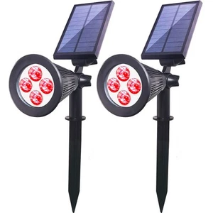 Solar Lights Outdoor, 4-LED Solar Spotlight LED Landscape Lights IP67 Waterpr... - Picture 1 of 7