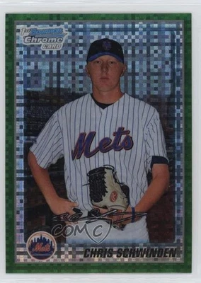 2010 Bowman Chrome Prospects Retail Green X-Fractor Chris Schwinden #BCP166 - Image 1 of 2