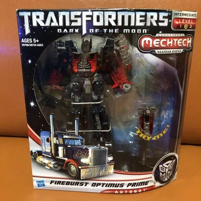 Transformers Dark Side of the Moon Optimus Prime Fireburst mai aperto nuovo - Immagine 1 di 4