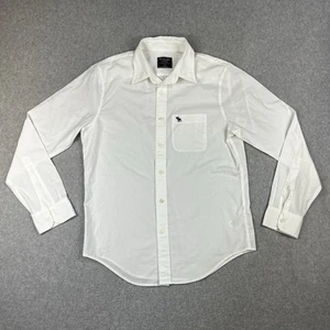Abercrombie & Fitch Dress Shirt Mens Medium White Long Sleeve Button Up - Picture 1 of 12