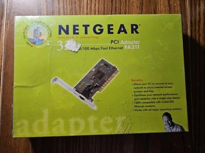 NETGEAR 32 bit PCI Adapter 10/100 Mbps Fast Ethernet FA311 Network Card SEALED - Image 1 of 2