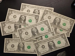 10- 1995 $1 Green Seal Federal Reserve Star Notes - Picture 1 of 13