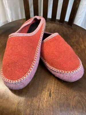 Chinelos Sundance Fondo Gomma ITÁLIA vermelho rosa lã lã fervida feltrada tamanho 38 - Imagem 1 de 4