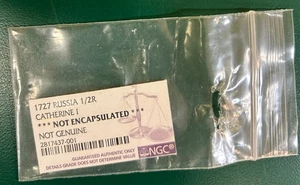 1727 Rusia Poltina Catalina I genuino certificado NGC - Imagen 1 de 1