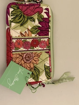 Cartera Muñequera Vera Bradley Hello Dahlia Nueva con Etiquetas Retirada Floral Acolchada Cremallera Pura Foto 1 de 4