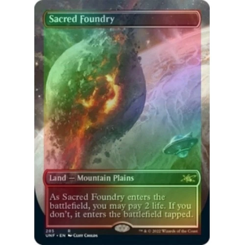 FOIL SACRED FOUNDRY (BORDERLESS) Unfinity Magic MTG MINT CARD - Image 1 of 1