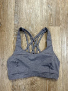 Lululemon Free To Be Wild Sports Bra Womens 4 Purple Gray Strappy Back Yoga - Picture 1 of 6