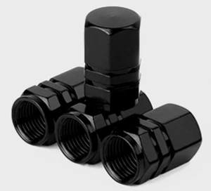 Car Tire Tyre Wheel Air Port Dust Cover Ventil Rim Valve Stem Caps 4PCS Black - Picture 1 of 22