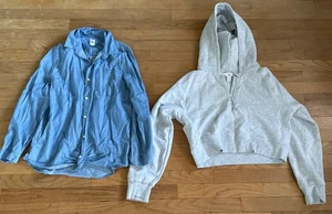 Girls XXL Size 14-16 Gap Kids Blue Shirt and Size 16 Athleta Girl Sweatshirt - Picture 1 of 5