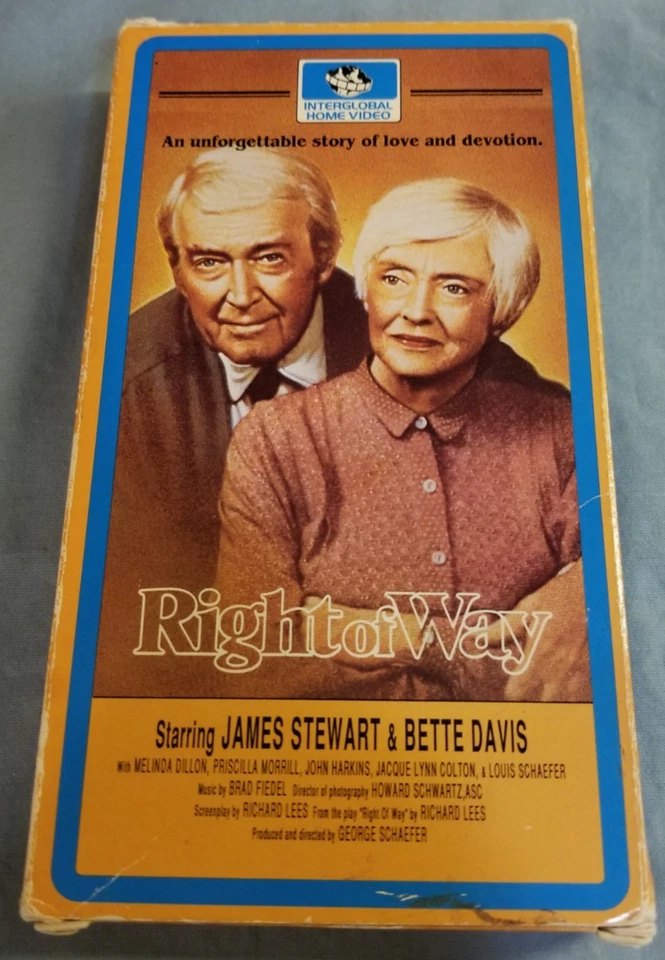 Right of Way (1983 TV Movie - James Stewart, Bette Davis) ~ VHS Foto 1 de 4