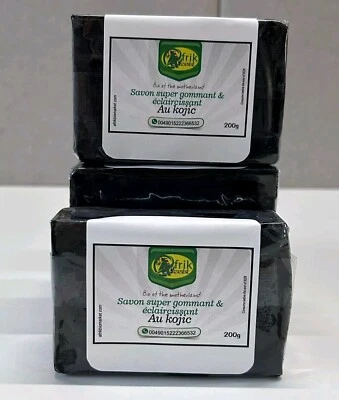 AFRIKBIOMARKET SAPONE SCHIARENTE KOJIC NERO / Savon Noir Éclaircissant Au Kojic. 200g