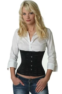 Corsage Korsett Satin Schwarz extra kurz / kurz / normal sw00 - Picture 1 of 2