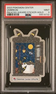 PSA 9 Umbreon Holo 2023 Pikachu Award Japanese Pokemon Center Online Sticker - Foto 1 di 2