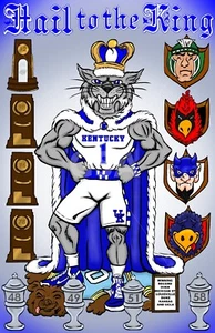 Original 'Hail To The King's Of Basketball 11 X 17 Kentucky Wildcat Poster - Picture 1 of 1