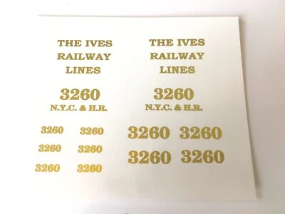 IVES O GAUGE LOCO ENGINE (NOT INCLUDED) 3260 GOLD METALLIC WATER DECALS  LOOK! - Image 1 of 4